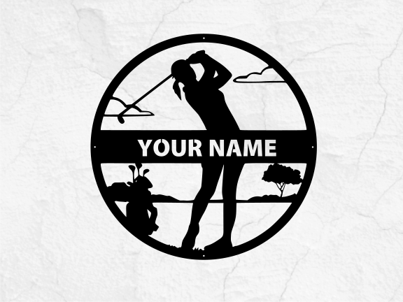 Personalized Golfer Sign - Female Edition