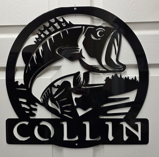 Large Mouth Bass Personalized Monogram