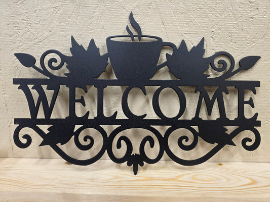 Decorative Coffee Cup Welcome Sign