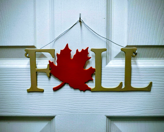 Cute Fall Sign with Maple Leaf